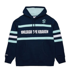 Seattle Kraken Mitchell & Ness Head Coach Slogan Pullover Hoodie - Navy | US 202122467
