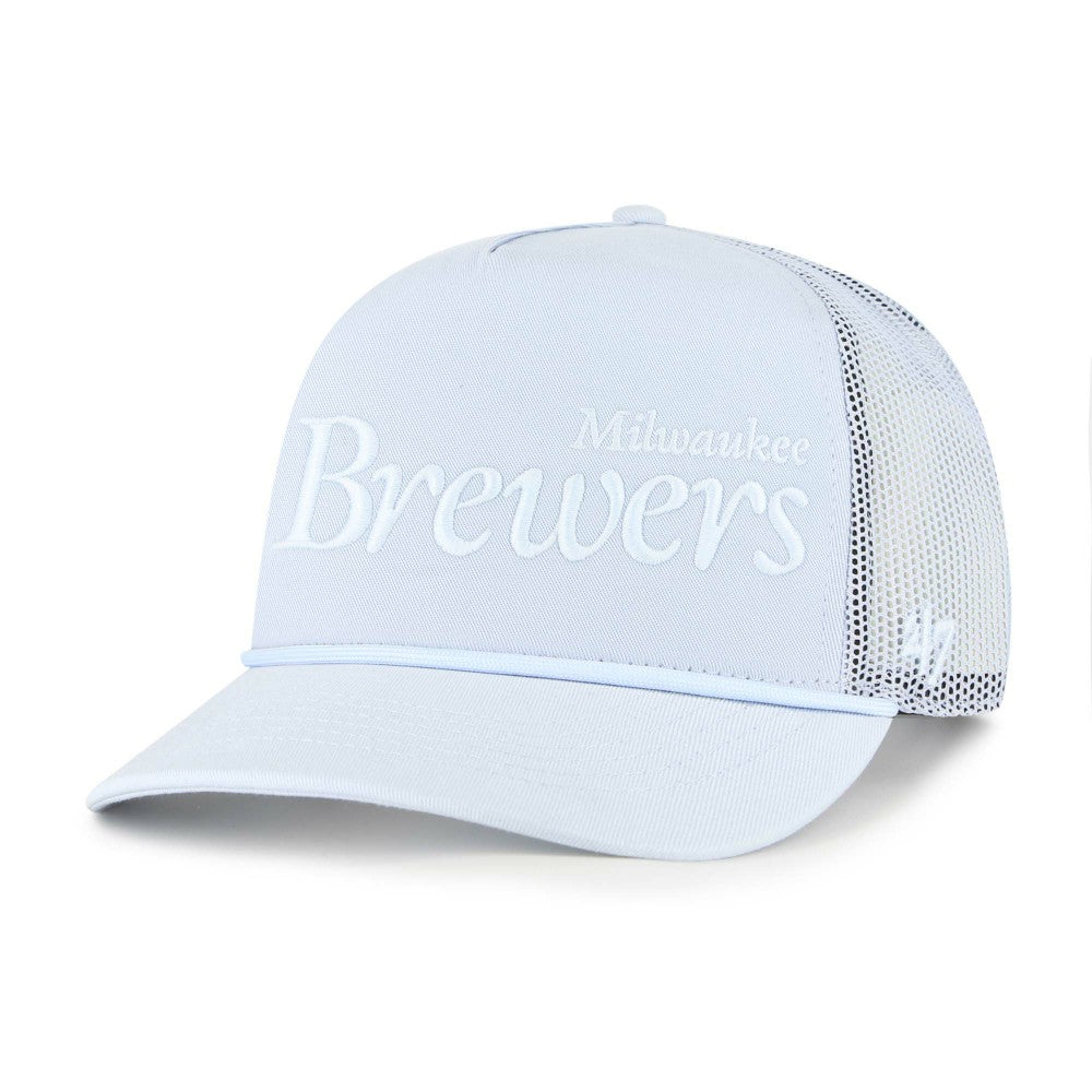 Milwaukee Brewers '47 Foundation Script Hitch Adjustable Trucker Hat - Light Blue Hats
