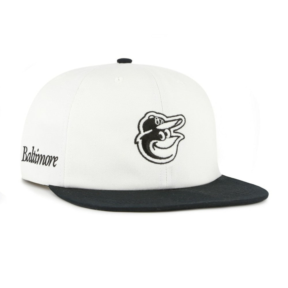 Baltimore Orioles '47 Foundation Captain Snapback Hat - White/Black Hats