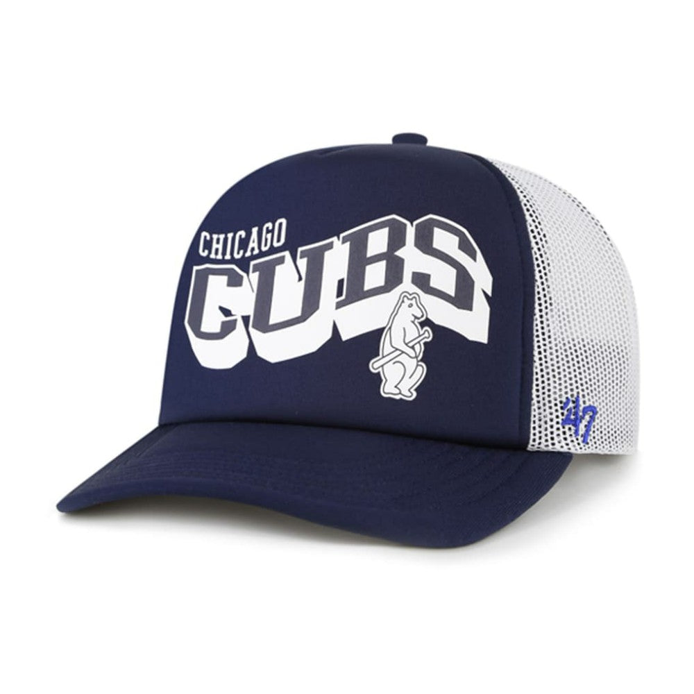 Chicago Cubs '47 Meander Foam Trucker Snapback Hat - Navy Hats
