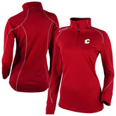Calgary Flames Columbia Women's Omni-Wick Shotgun 2.0 Quarter-Zip Pullover Top - Red | US 202128457