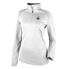 Edmonton Oilers Columbia Women's Omni-Wick Shotgun 2.0 Quarter-Zip Pullover Top - White | US 202128459