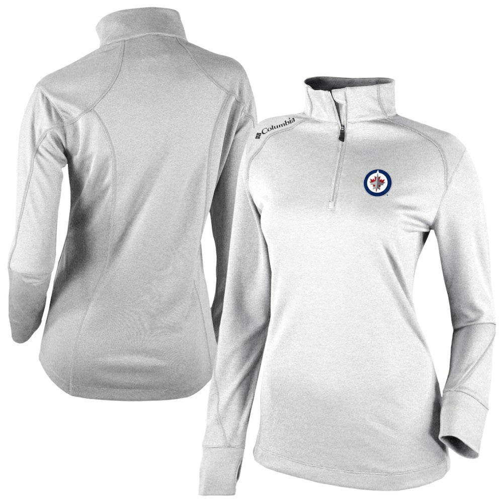 Winnipeg Jets Columbia Women's Omni-Wick Shotgun 2.0 Quarter-Zip Pullover Top - White | US 202128461