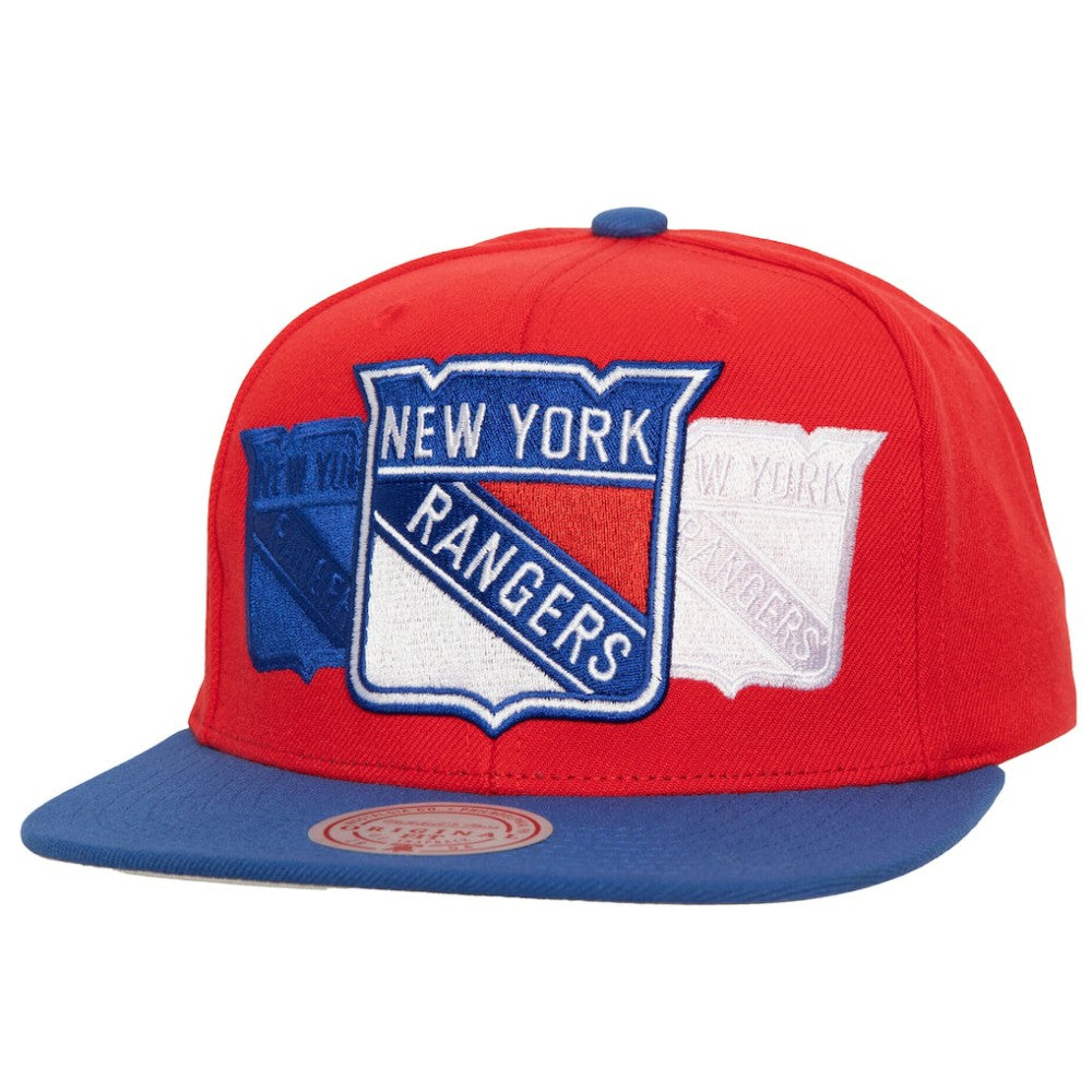 New York Rangers Mitchell & Ness Soul Triple Up Snapback Hat - Red | US 202134823
