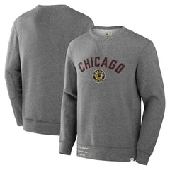 Chicago Blackhawks Fanatics Decades Collection Legendary Fleece Pullover Sweatshirt - Heather Gray | US 202135601