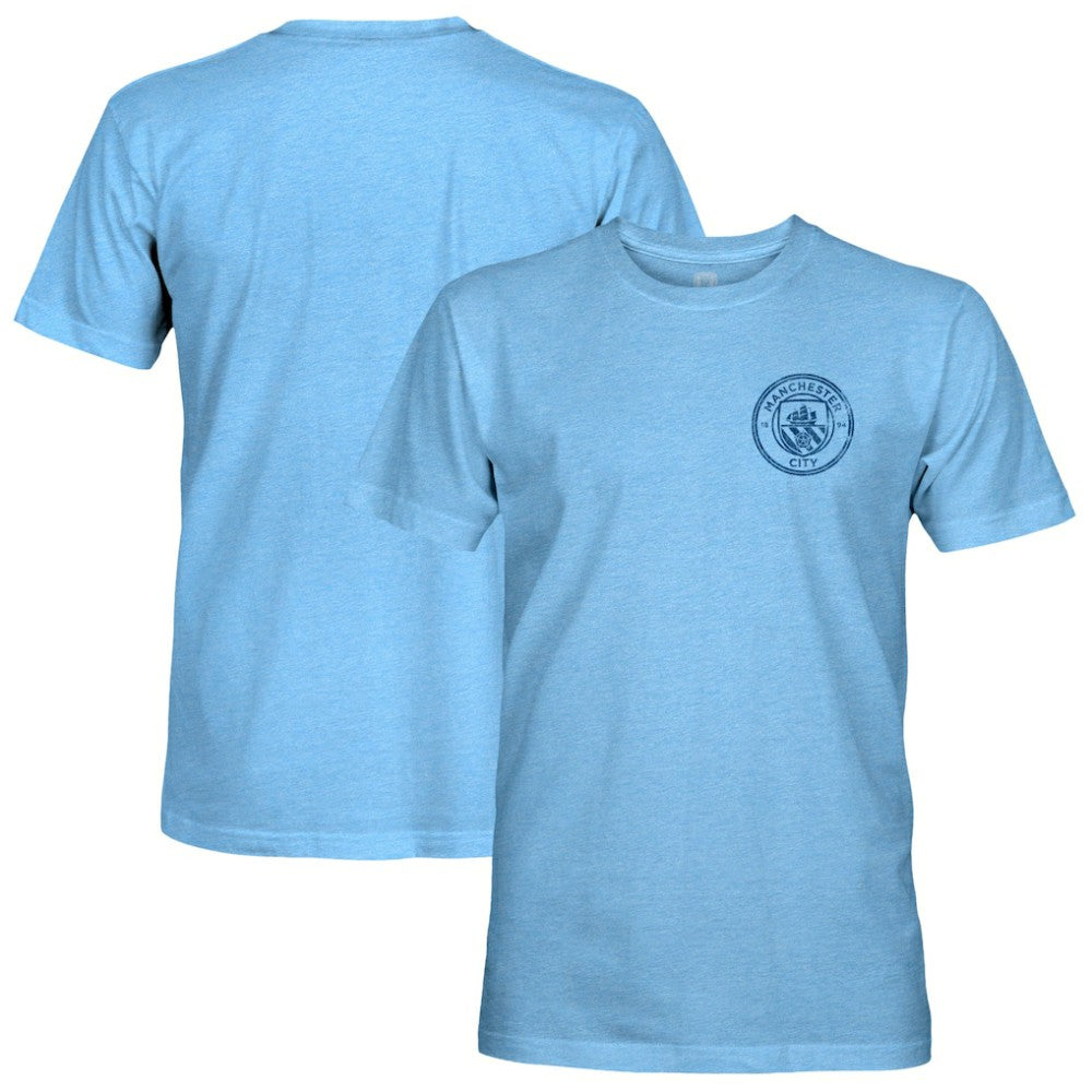 Manchester City 1863FC Mono Badge Retro Tri-Blend T-Shirt Sky Blue