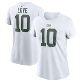 Jordan Love Green Bay Packers Women's Player Name & Number T-Shirt - White T-shirts