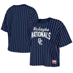 Washington Nationals New Era Women's 2025 City Connect Pinstripe T-Shirt - Navy T-shirts
