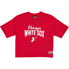 Chicago White Sox New Era Women's 2025 City Connect Pinstripe T-Shirt - Red/Black T-shirts
