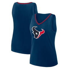 Houston Texans Logo Athletic Women's Plus Size Stellar Win V-Neck Tank Top - Navy Tops