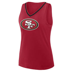 San Francisco 49ers Logo Athletic Women's Plus Size Stellar Win V-Neck Tank Top - Scarlet Tops