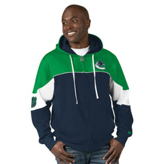 Vancouver Canucks Starter Power Forward Full-Zip Hoodie - Navy/Green | US 202144392
