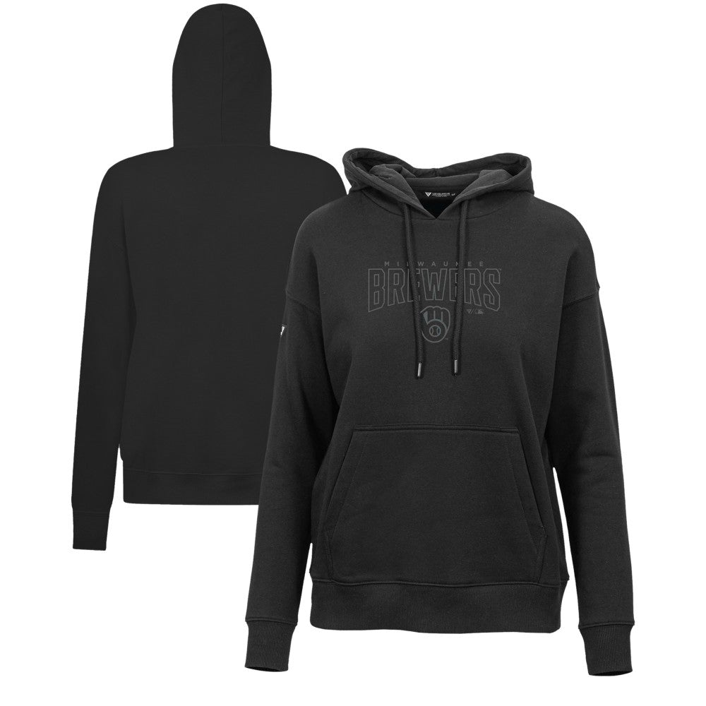 Milwaukee Brewers Levelwear Women's Adorn Darkmoon Pullover Hoodie - Black Hoodies