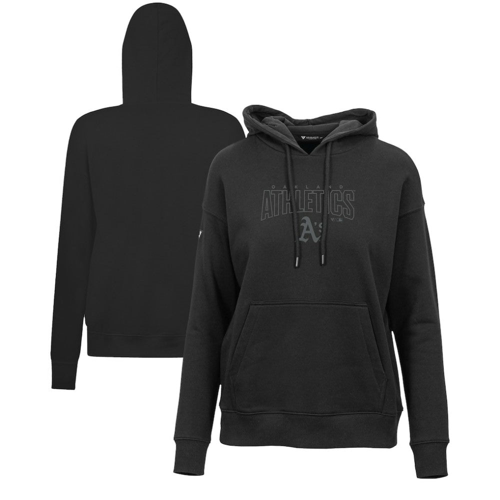 Oakland Athletics Levelwear Women's Adorn Darkmoon Pullover Hoodie - Black Hoodies