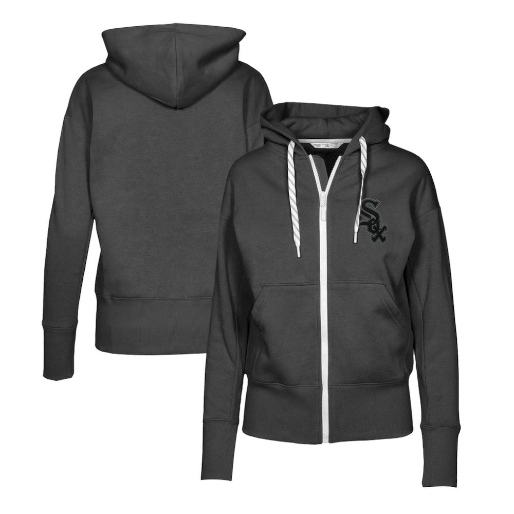 Chicago White Sox Levelwear Women's Gardinia Nightfall Full-Zip Hoodie - Black Hoodies
