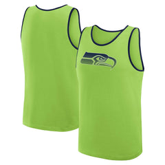 Seattle Seahawks Logo Athletic Unmatched Success Tank Top - Neon Green Tops