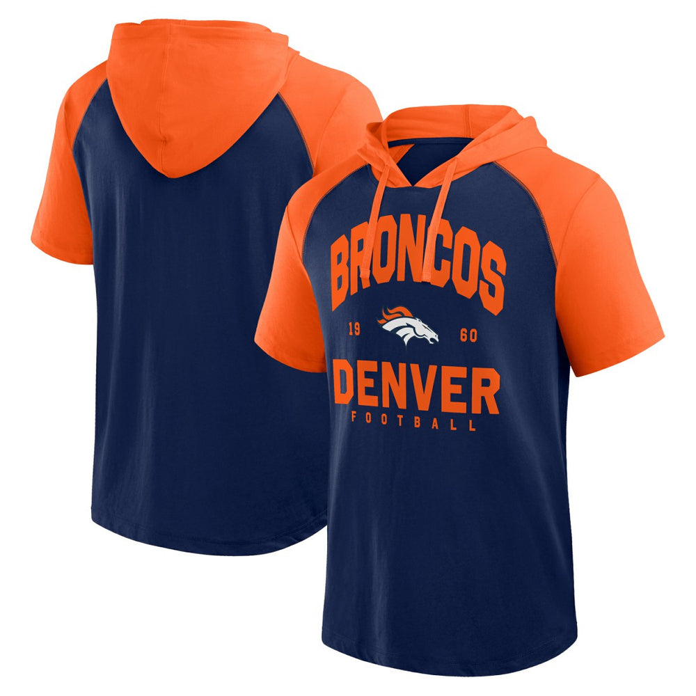 Denver Broncos Logo Athletic Prime Hoodie T-Shirt - Navy Hoodies