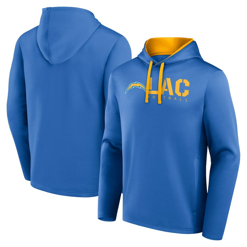 Los Angeles Chargers Logo Athletic Head Start Pullover Hoodie - Powder Blue Hoodies