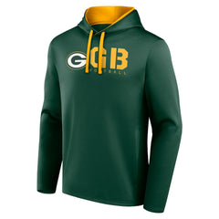 Green Bay Packers Logo Athletic Head Start Pullover Hoodie - Green Hoodies