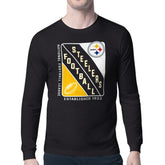 Pittsburgh Steelers Starter Shield Logo Long Sleeve T-Shirt - Black T-shirts