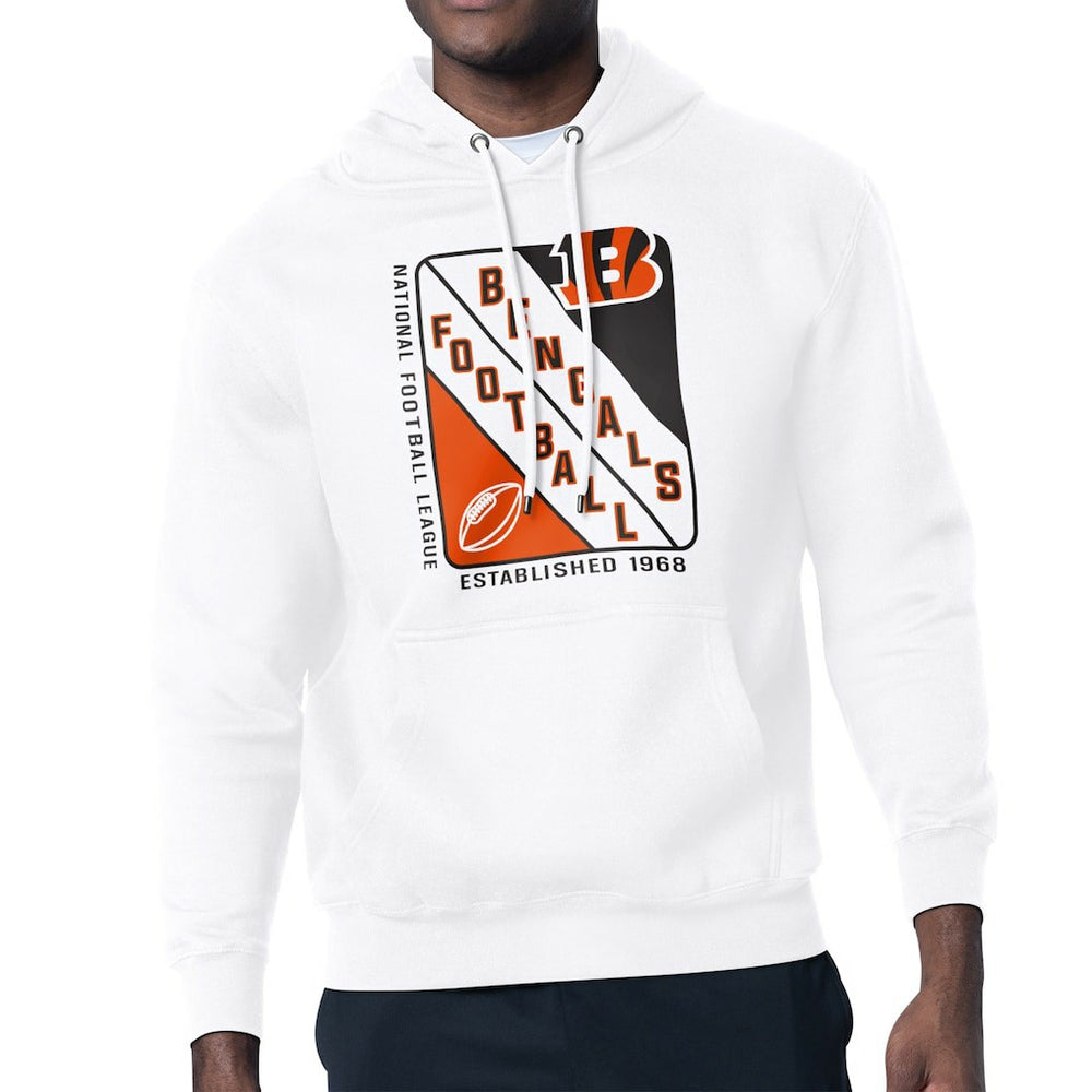 Cincinnati Bengals Starter Shield Logo Pullover Hoodie - White Hoodies