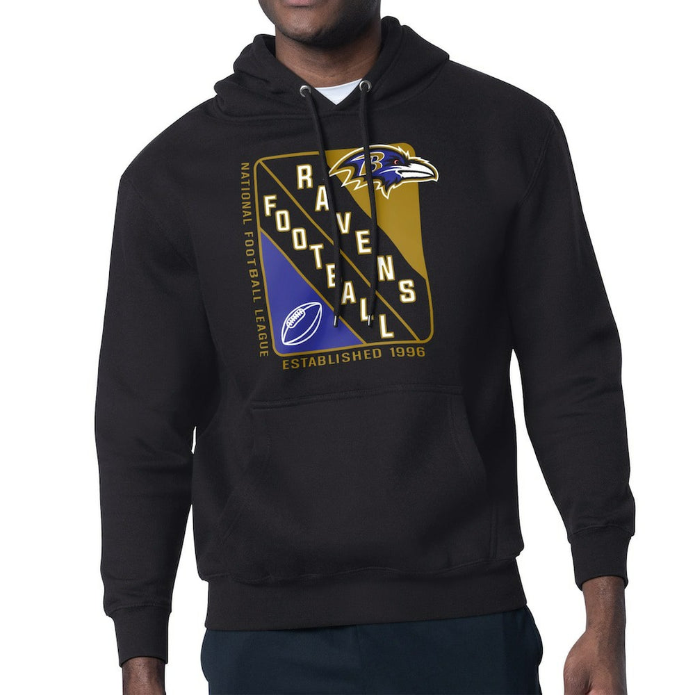 Baltimore Ravens Starter Shield Logo Pullover Hoodie - Black Hoodies