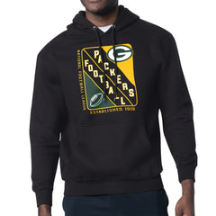 Green Bay Packers Starter Shield Logo Pullover Hoodie - Black Hoodies