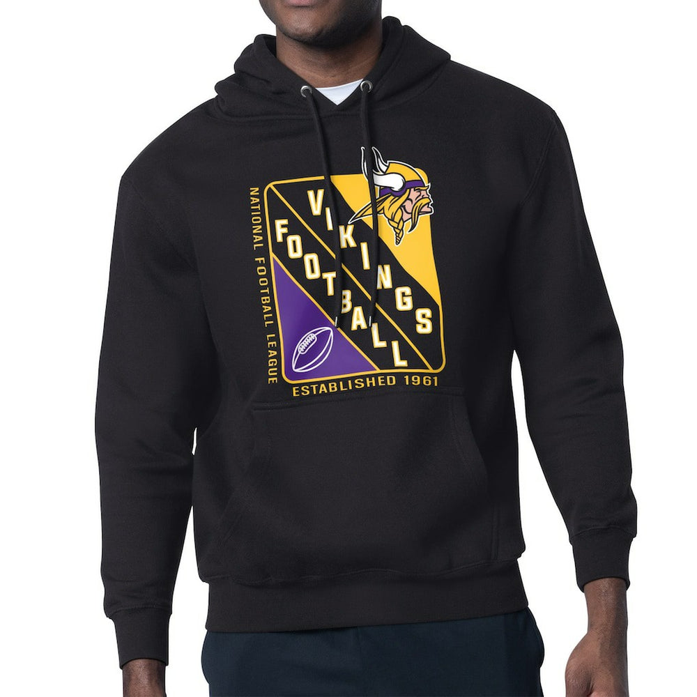 Minnesota Vikings Starter Shield Logo Pullover Hoodie - Black Hoodies