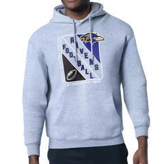 Baltimore Ravens Starter Shield Logo Pullover Hoodie - Heather Gray Hoodies