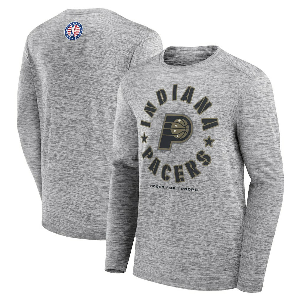 Indiana Pacers NBA Hoops for Troops Long Sleeve T-Shirt Heather Gray - Fanatics