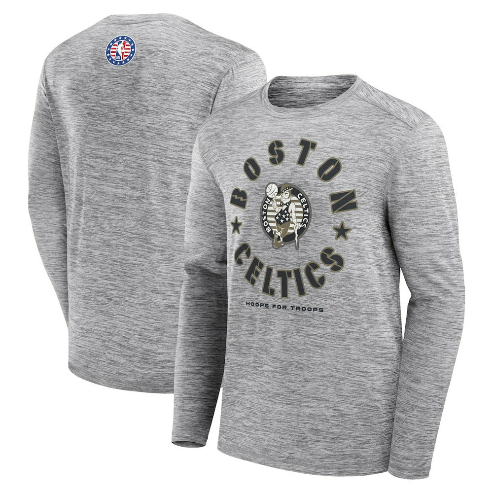 Boston Celtics NBA Hoops for Troops Long Sleeve T-Shirt Heather Gray - Fanatics