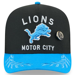Detroit Lions New Era 2025 NFL Draft On Stage A-Frame 59FIFTY Fitted Hat - Black/Blue Hats