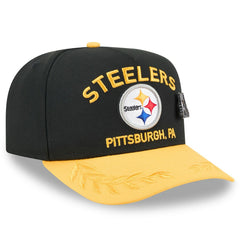Pittsburgh Steelers New Era 2025 NFL Draft On Stage A-Frame 59FIFTY Fitted Hat - Black/Gold Hats