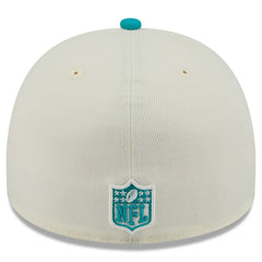 Miami Dolphins New Era 2025 NFL Draft A-Frame 59FIFTY Fitted Hat - Cream/Aqua Hats