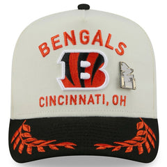 Cincinnati Bengals New Era 2025 NFL Draft A-Frame 59FIFTY Fitted Hat - Cream/Black Hats