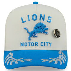 Detroit Lions New Era 2025 NFL Draft A-Frame 59FIFTY Fitted Hat - Cream/Blue Hats
