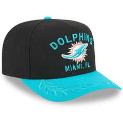 Miami Dolphins New Era 2025 NFL Draft A-Frame 9FIFTY Snapback Hat - Black/Aqua Hats