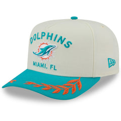 Miami Dolphins New Era 2025 NFL Draft A-Frame 9FIFTY Snapback Hat - Cream/Aqua Hats