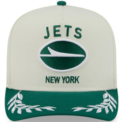 New York Jets New Era 2025 NFL Draft A-Frame 9FIFTY Snapback Hat - Cream/Green Hats