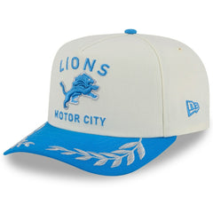 Detroit Lions New Era 2025 NFL Draft A-Frame 9FIFTY Snapback Hat - Cream/Blue Hats