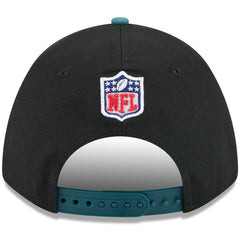Philadelphia Eagles New Era 2025 NFL Draft 9FORTY A-Frame M-Crown Adjustable Hat - Black/Midnight Green Hats
