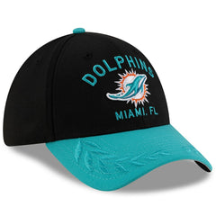 Miami Dolphins New Era 2025 NFL Draft 39THIRTY Flex Hat - Black/Aqua Hats