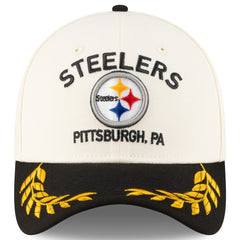 Pittsburgh Steelers New Era 2025 NFL Draft 39THIRTY Flex Hat - Cream/Black Hats