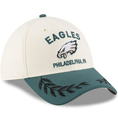 Philadelphia Eagles New Era 2025 NFL Draft 39THIRTY Flex Hat - Cream/Midnight Green Hats