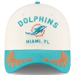 Miami Dolphins New Era 2025 NFL Draft 39THIRTY Flex Hat - Cream/Aqua Hats