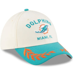 Miami Dolphins New Era 2025 NFL Draft 39THIRTY Flex Hat - Cream/Aqua Hats