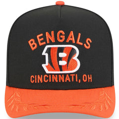 Cincinnati Bengals New Era Youth 2025 NFL Draft A-Frame 9FIFTY Snapback Hat - Black/Orange Hats