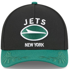 New York Jets New Era Youth 2025 NFL Draft 9FORTY A-Frame M-Crown Adjustable Hat - Black/Green Hats