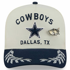 Dallas Cowboys New Era 2025 NFL Draft A-Frame 59FIFTY Fitted Hat - Cream/Navy Hats