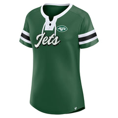 New York Jets Women's Original State Lace-Up T-Shirt - Green T-shirts